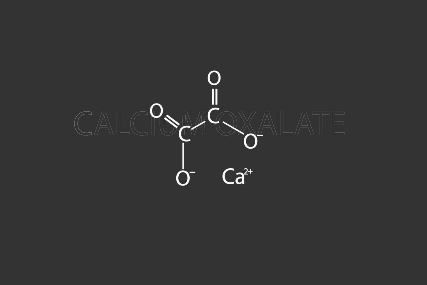 calcio oxalato molecular esquelético químico fórmula vector