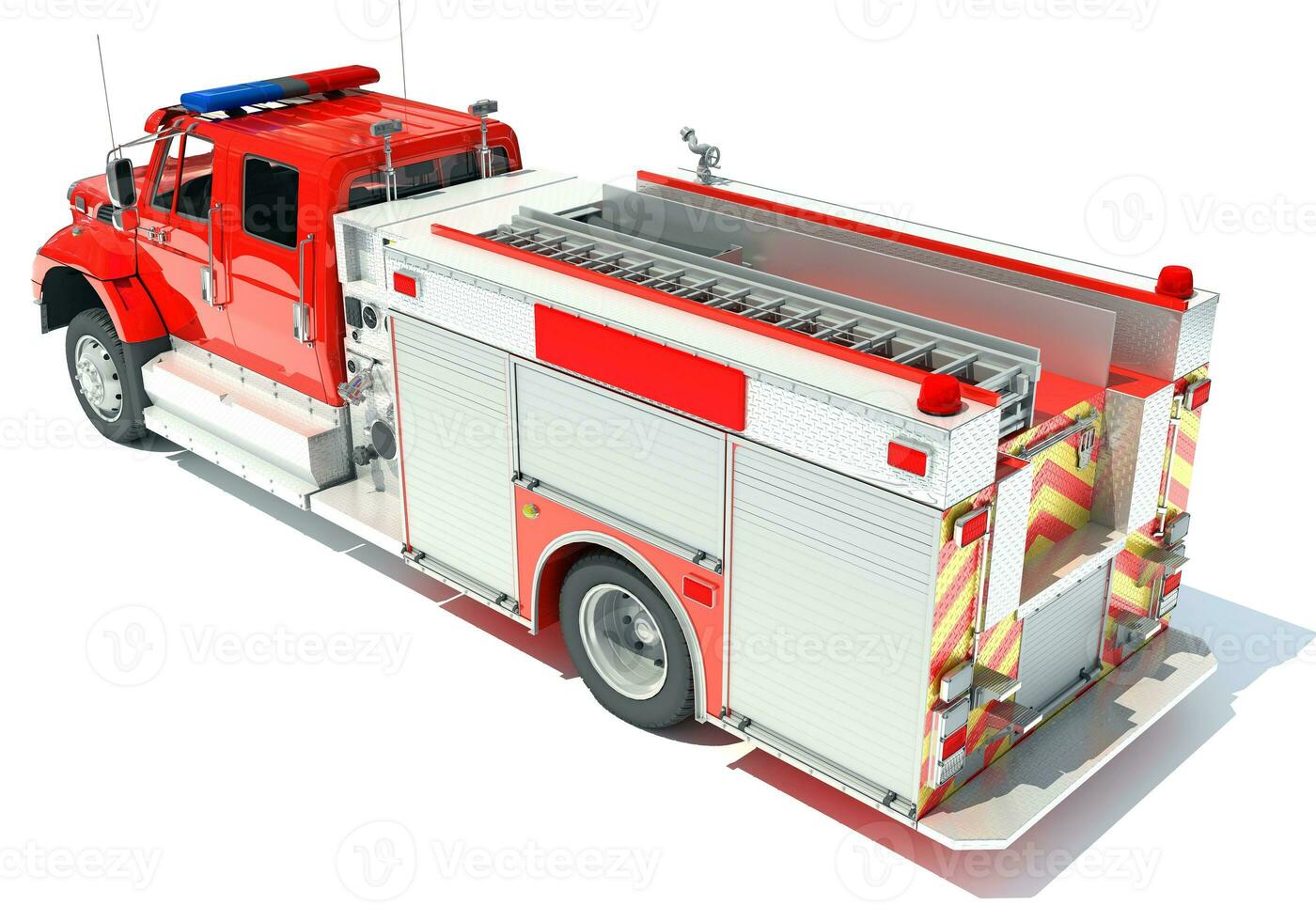 Rescue Fire Pumper Truck 3D rendering on white background photo