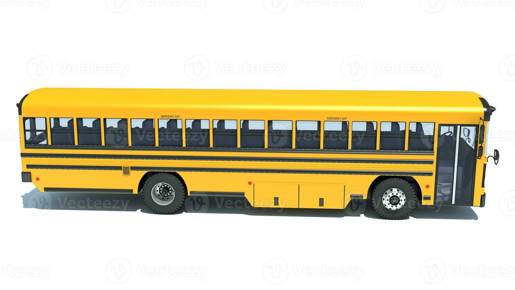 School Bus 3D rendering on white background photo