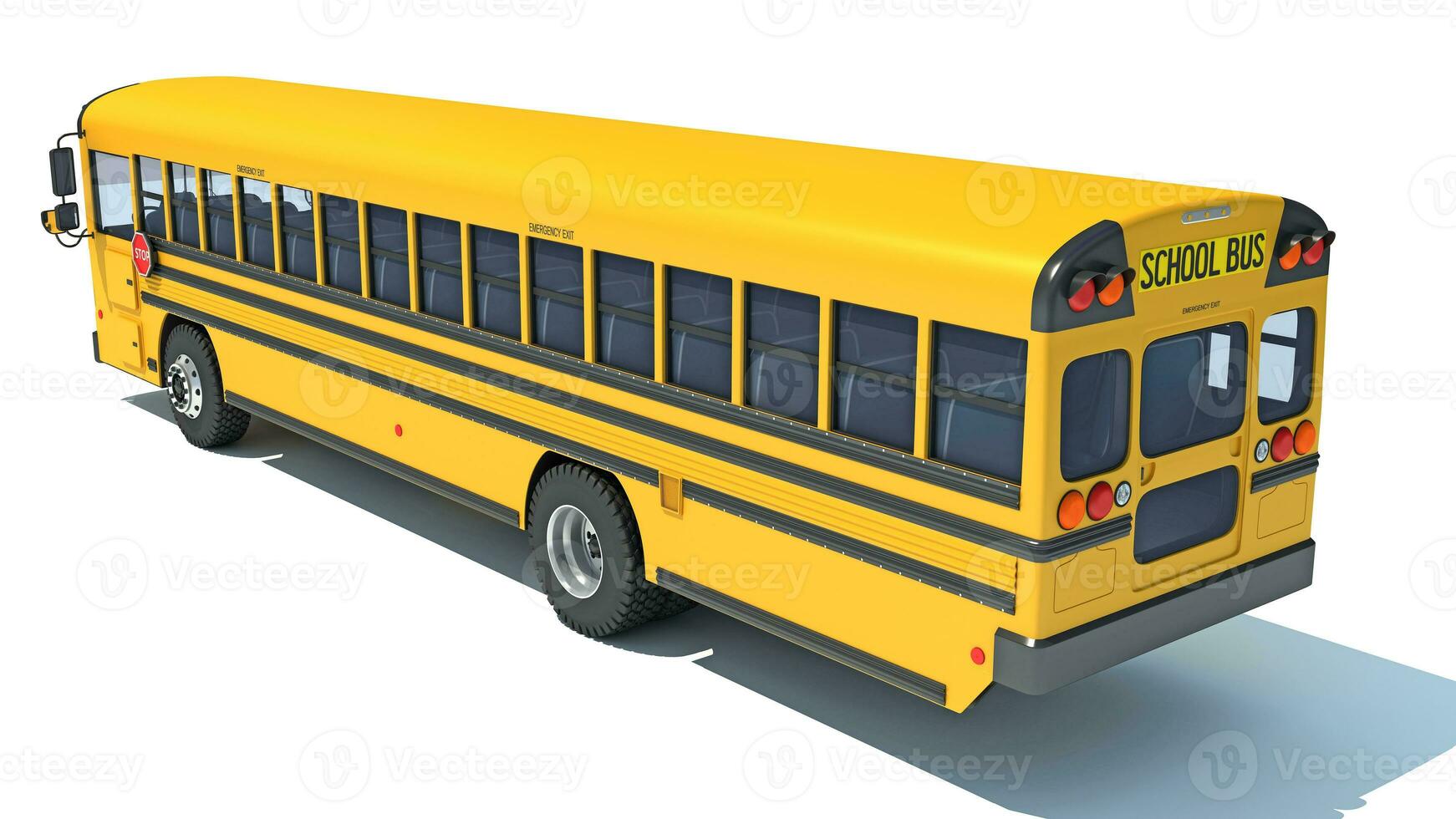 School Bus 3D rendering on white background photo