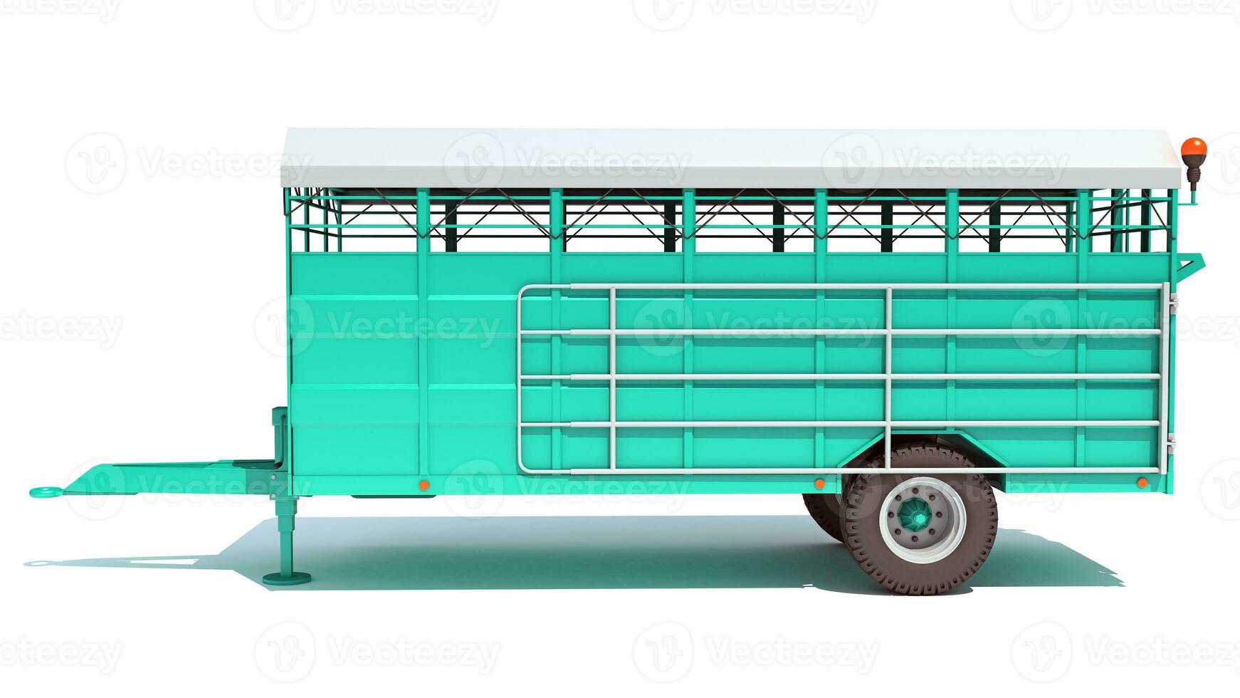 Farm Trailer 3D rendering on white background photo