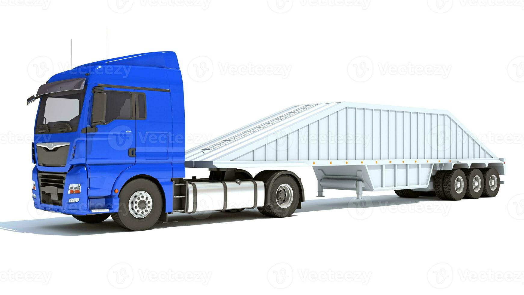 Truck with Bottom Dump Trailer 3D rendering photo