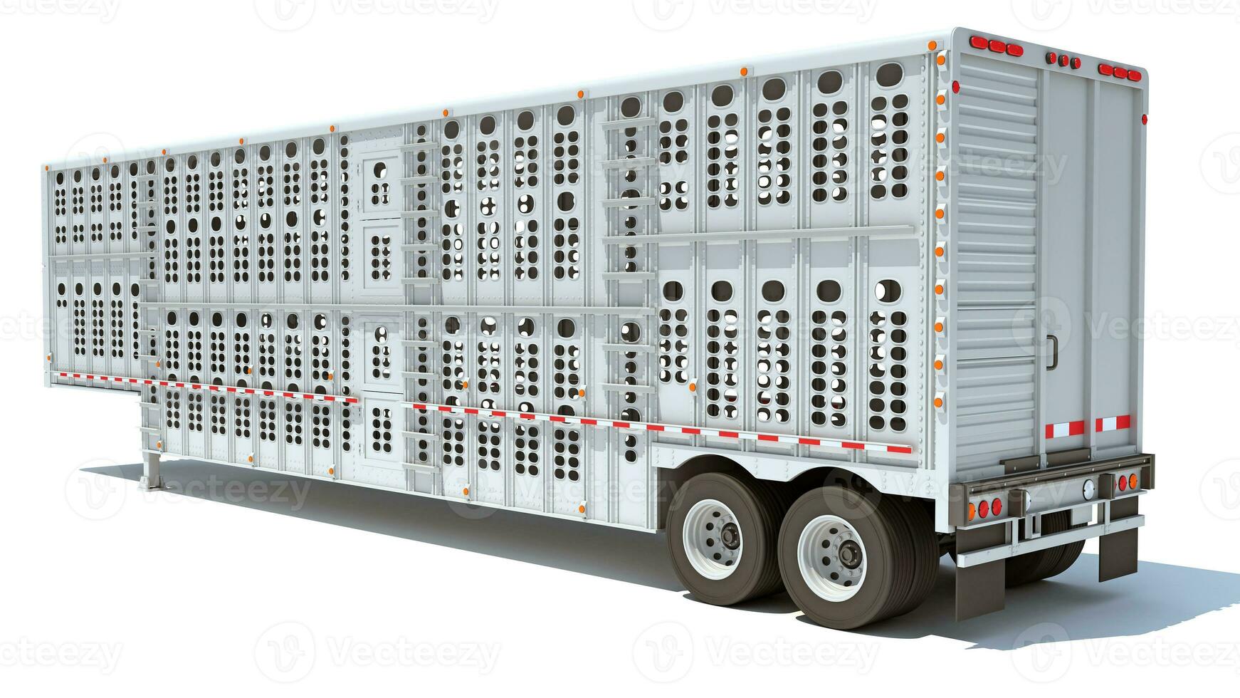 Farm Trailer 3D rendering on white background photo