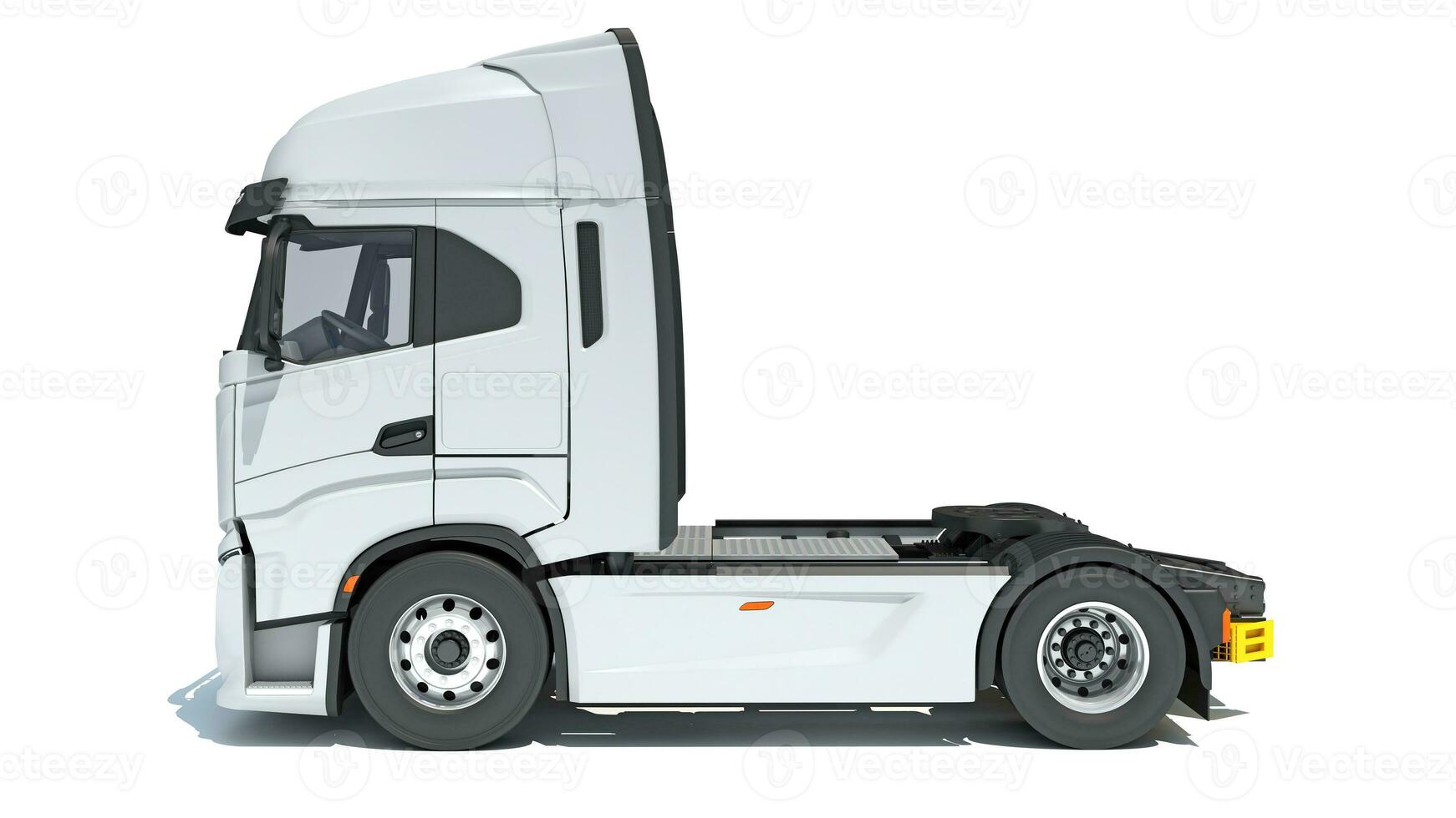 Semi Truck 3D rendering on white background photo