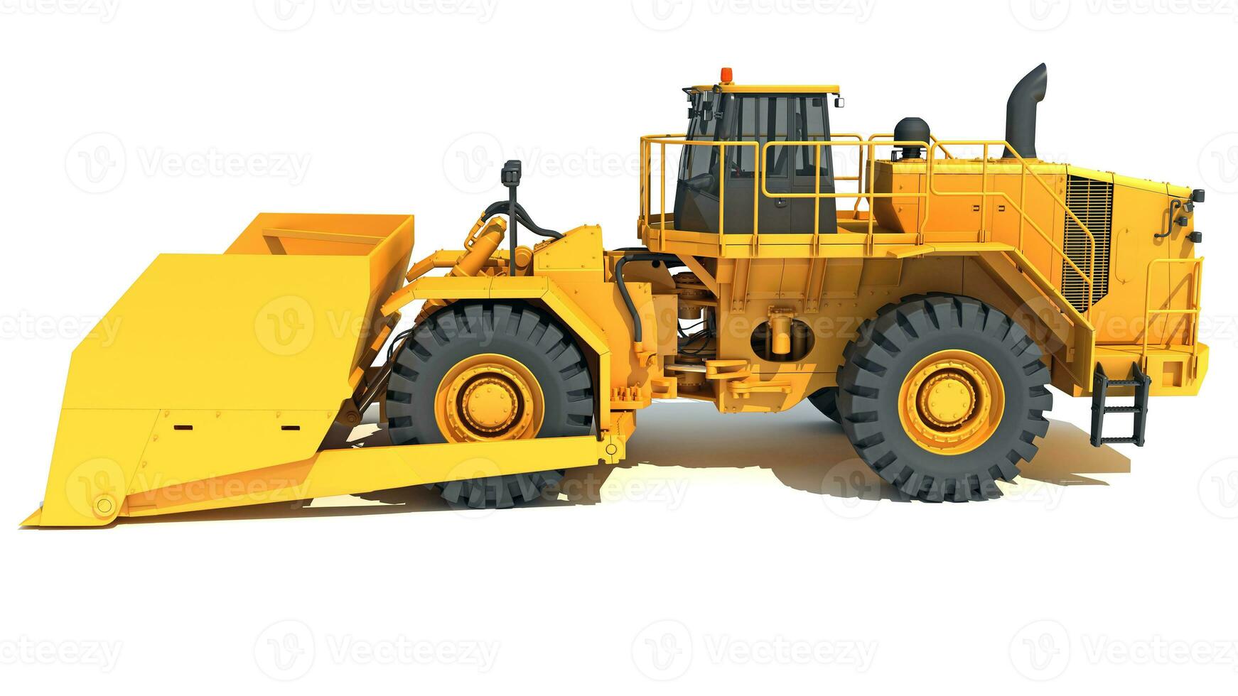 Wheel Dozer heavy construction machinery 3D rendering on white background photo