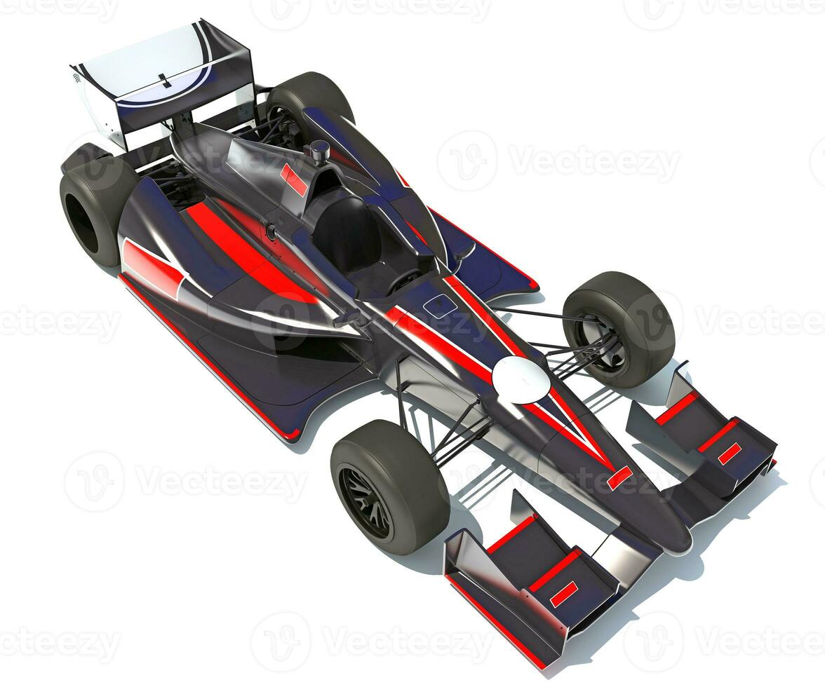 Race Car 3D rendering on white background photo