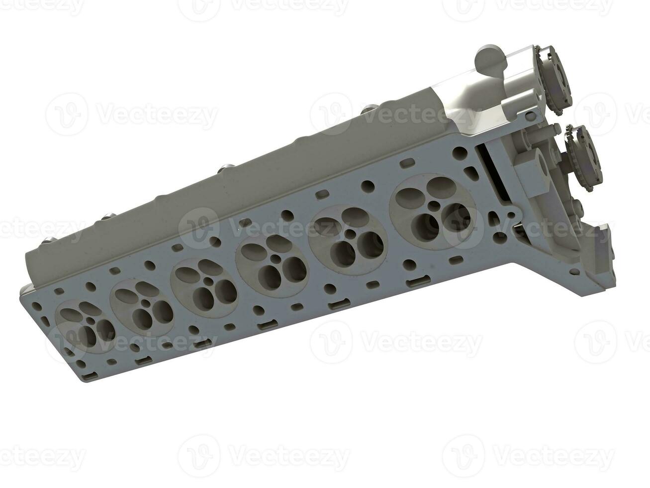 Engine Cylinder Head vehicle parts 3D rendering on white background photo