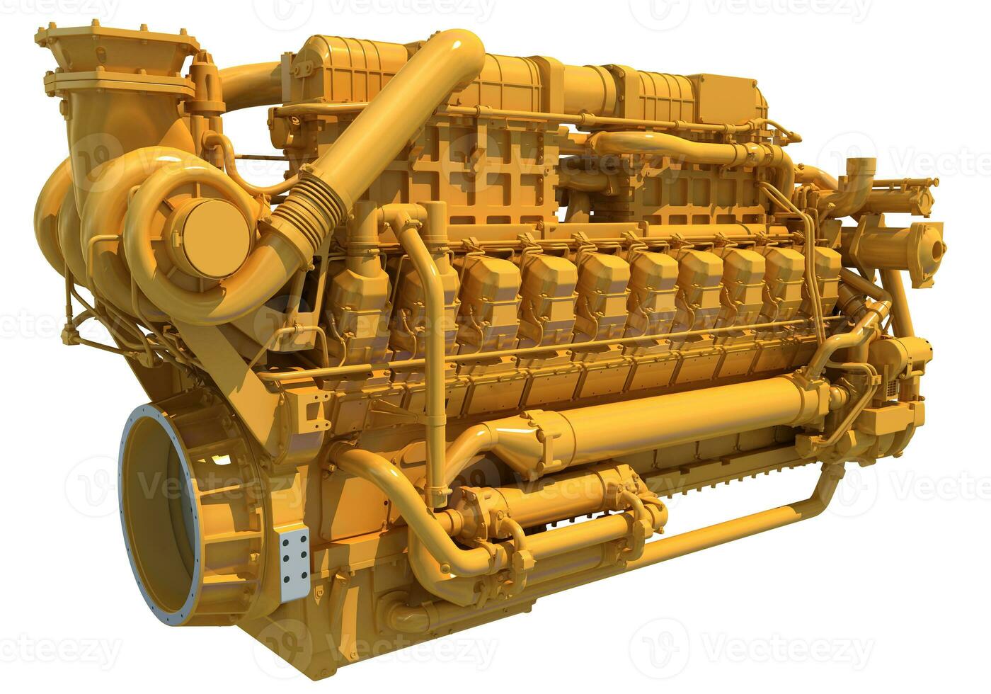 Marine Propulsion Engine 3D rendering on white background photo