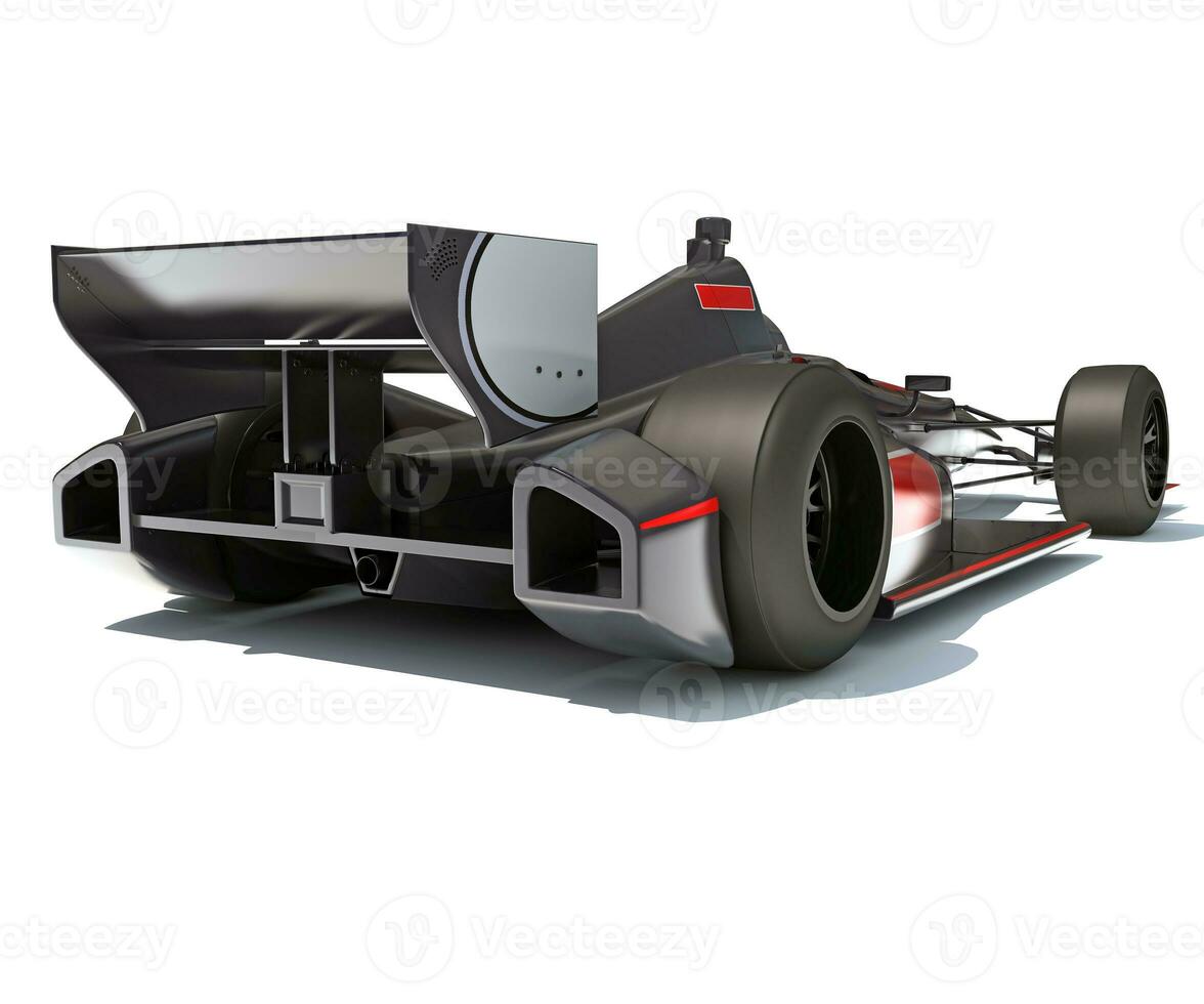 Race Car 3D rendering on white background photo