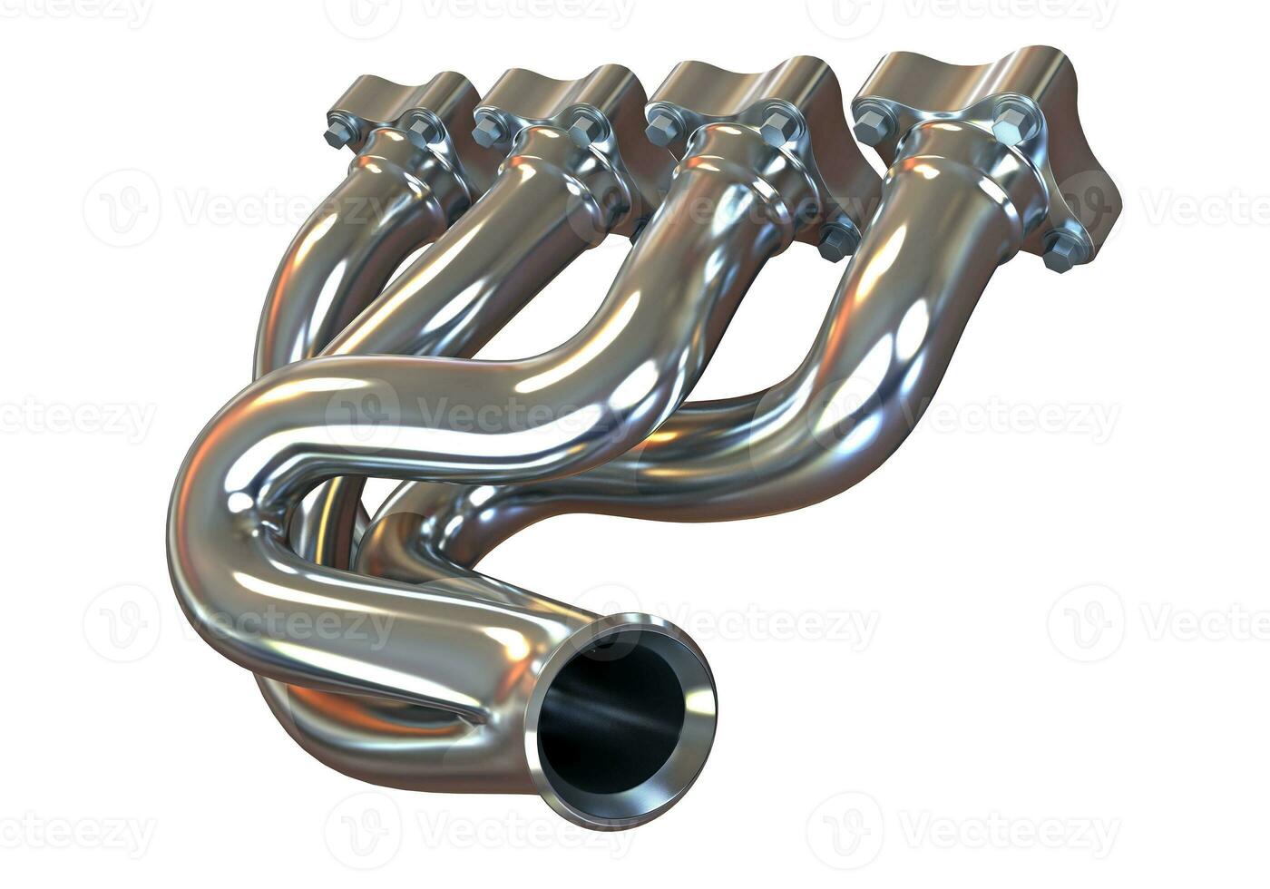 Exhaust Manifold 3D rendering on white background photo