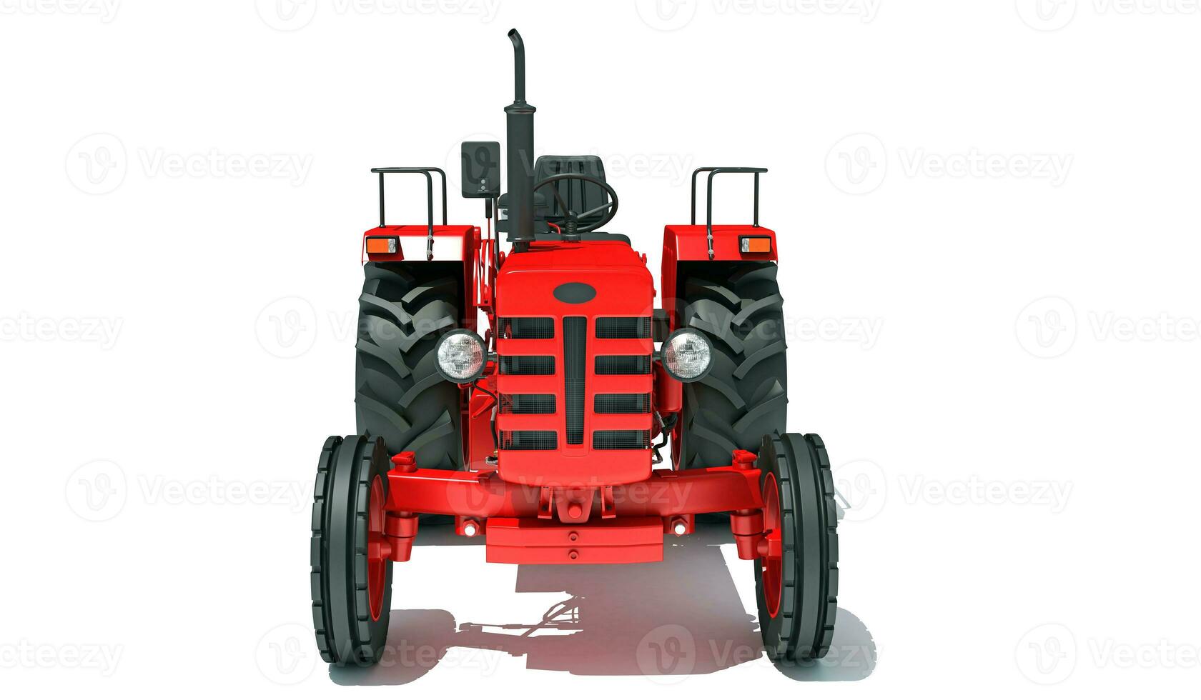 Farm Tractor 3D rendering on white background photo