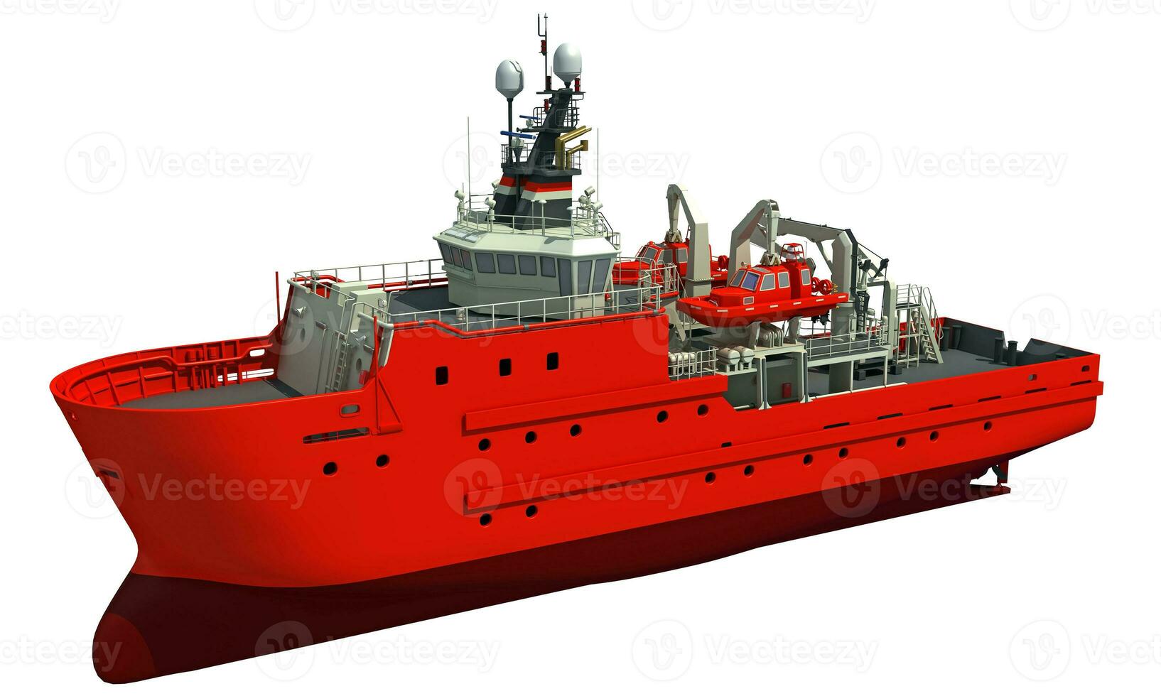 Response and Rescue Ship 3D rendering vessel on white background photo
