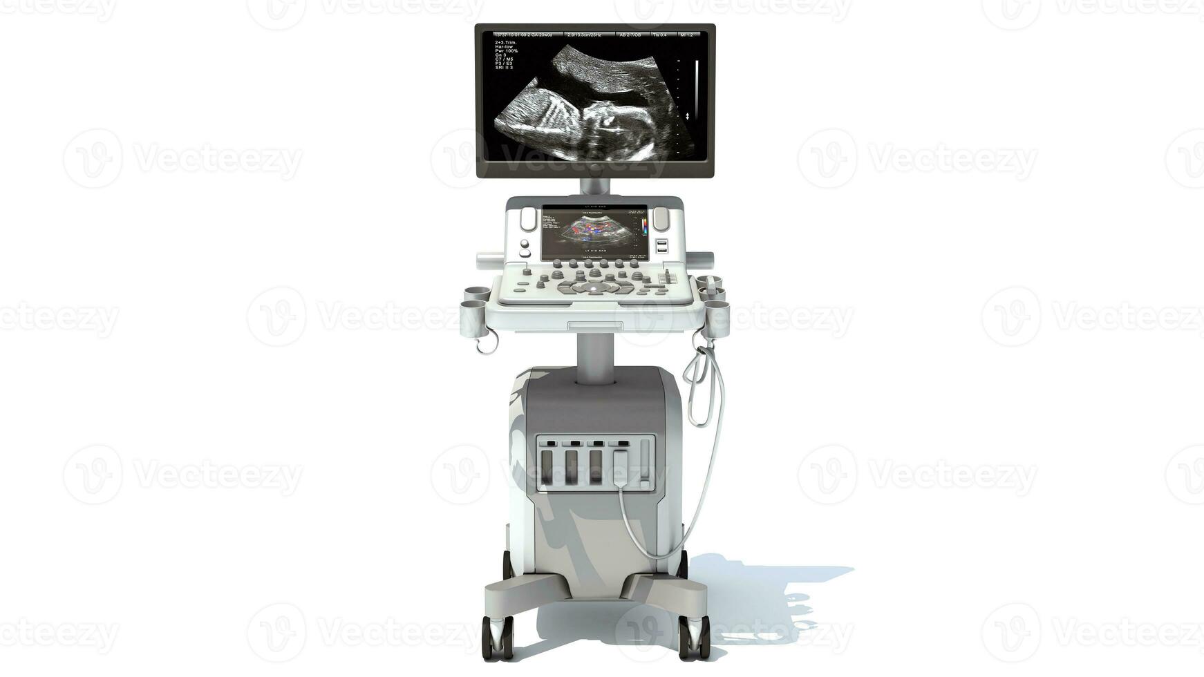 anestesia respiratorio puesto de trabajo carretilla médico equipo 3d representación en blanco antecedentes foto