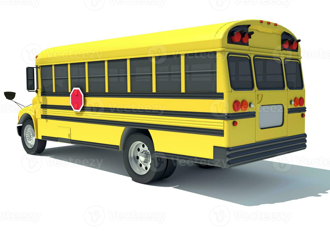 School Bus 3D rendering on white background photo