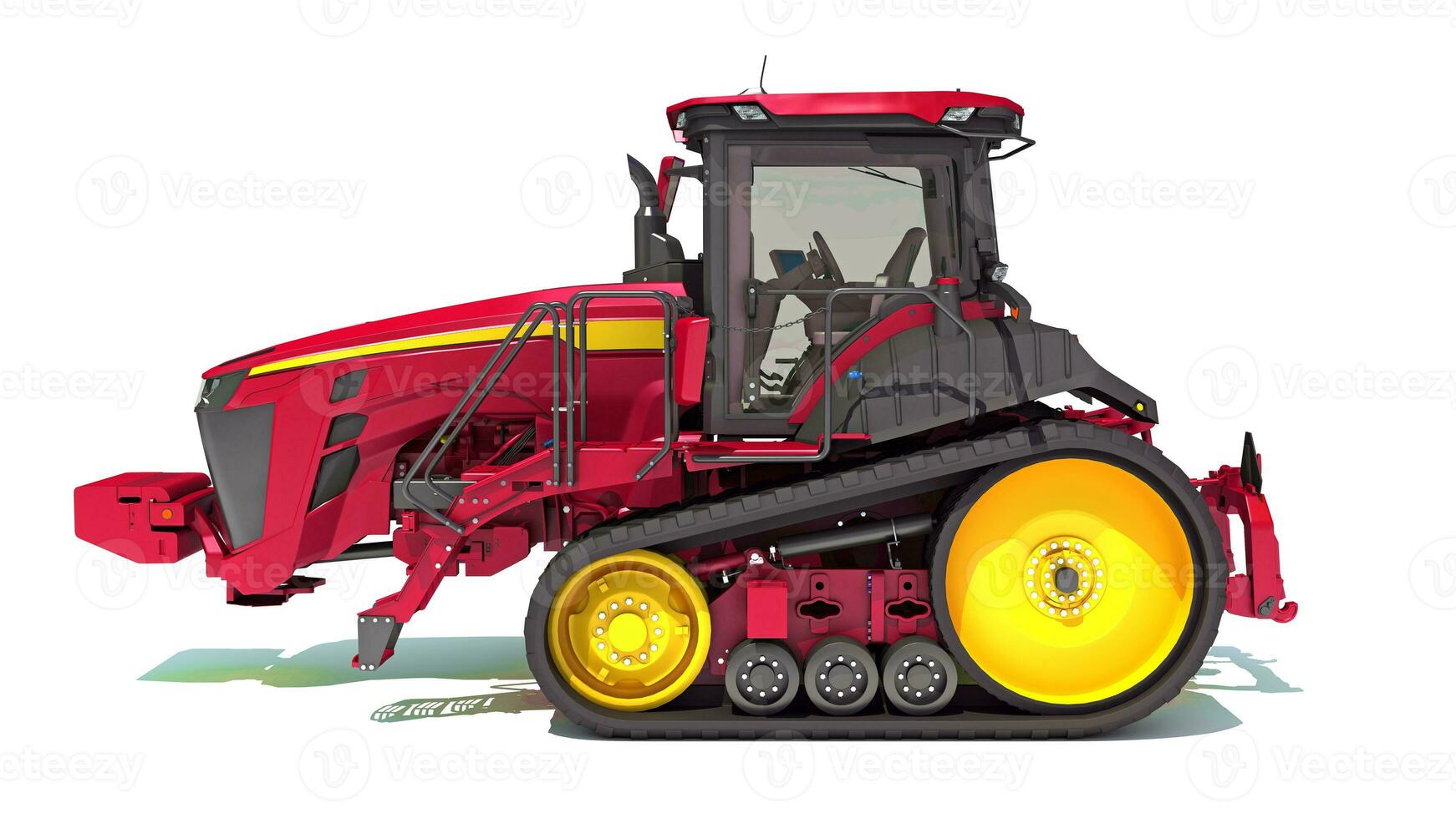 Farm Track Tractor 3D rendering on white background photo