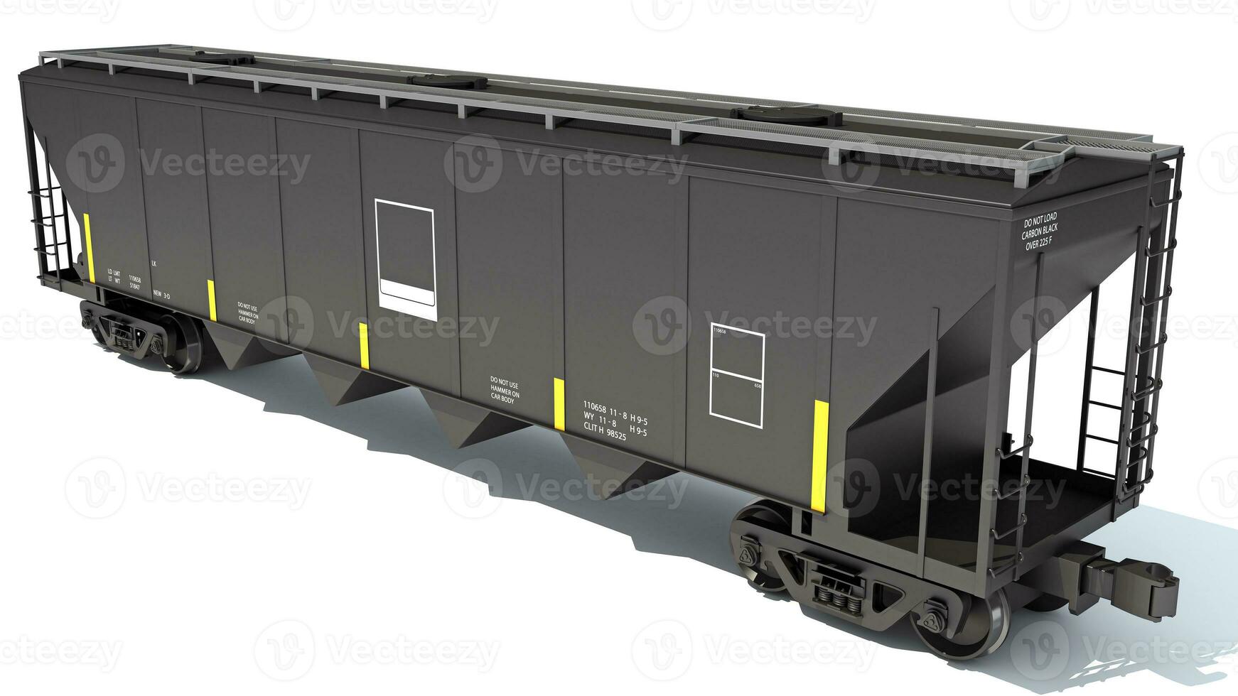 Railroad Hopper Car 3D rendering on white background photo
