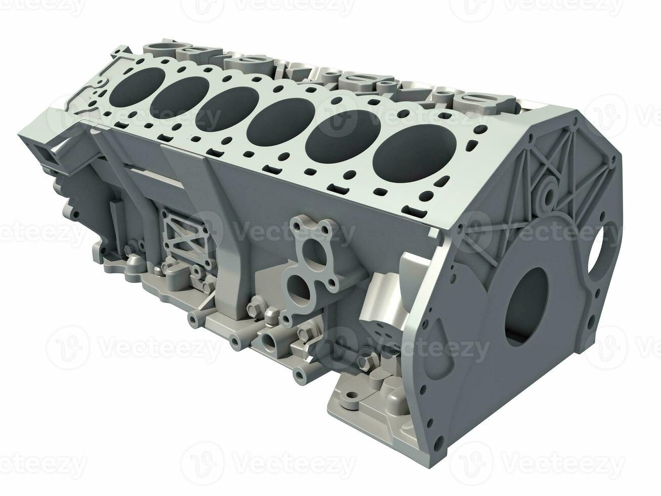 V12 Engine Block vehicle part 3D rendering on white background photo