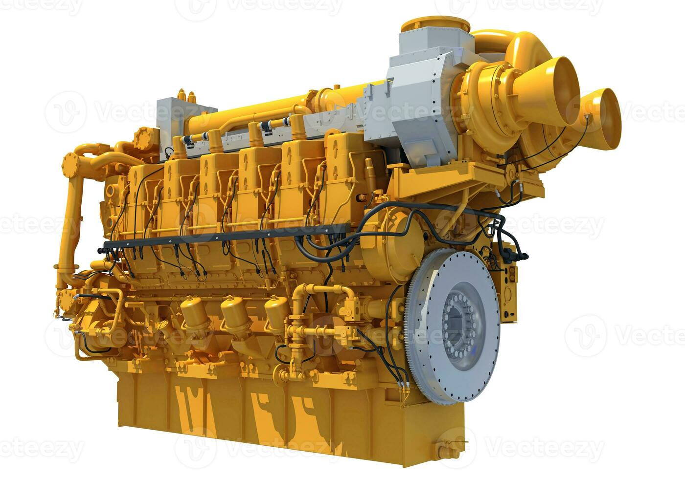 Marine Propulsion Engine for Ships, Yachts and Boats 3D rendering photo
