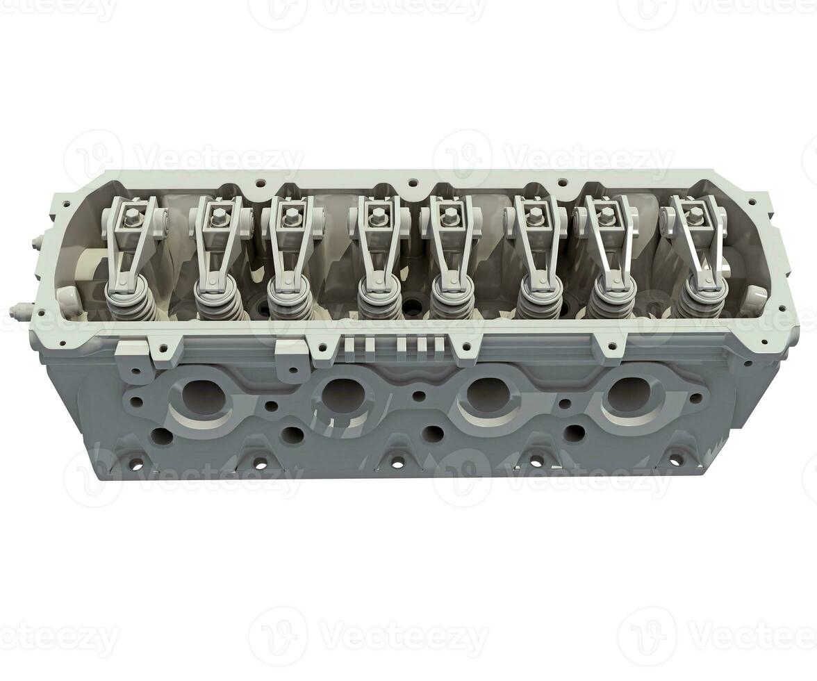 Engine Fuel System 3D rendering on white background photo