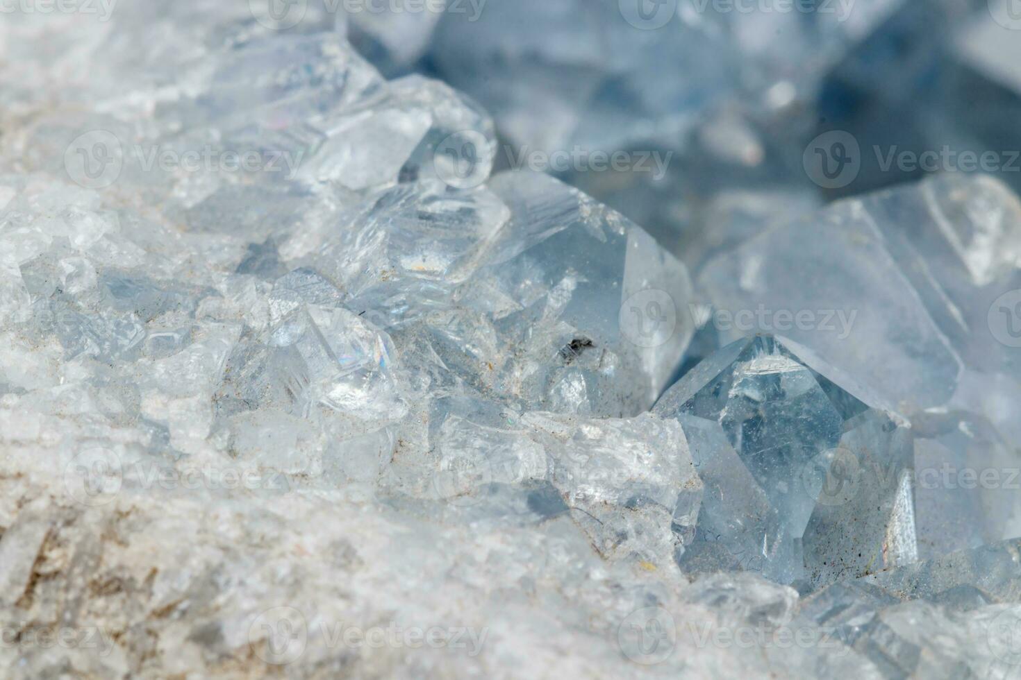 Macro mineral stone Celestine in the breed a white background photo