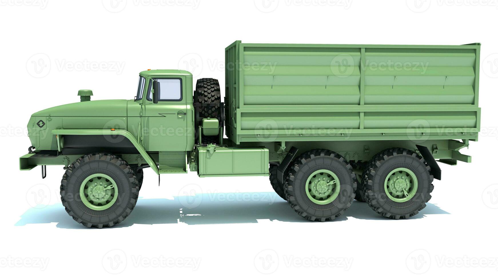 Military Truck Off Road 6x6 3D rendering on white background photo