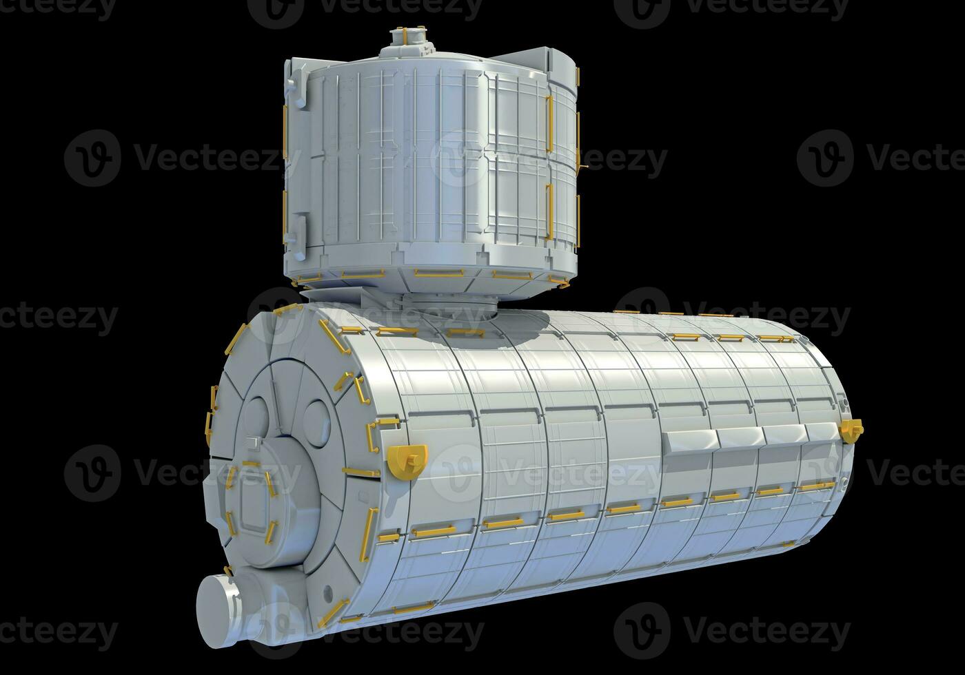 Servicio módulo de iss internacional espacio estación 3d representación en negro antecedentes foto