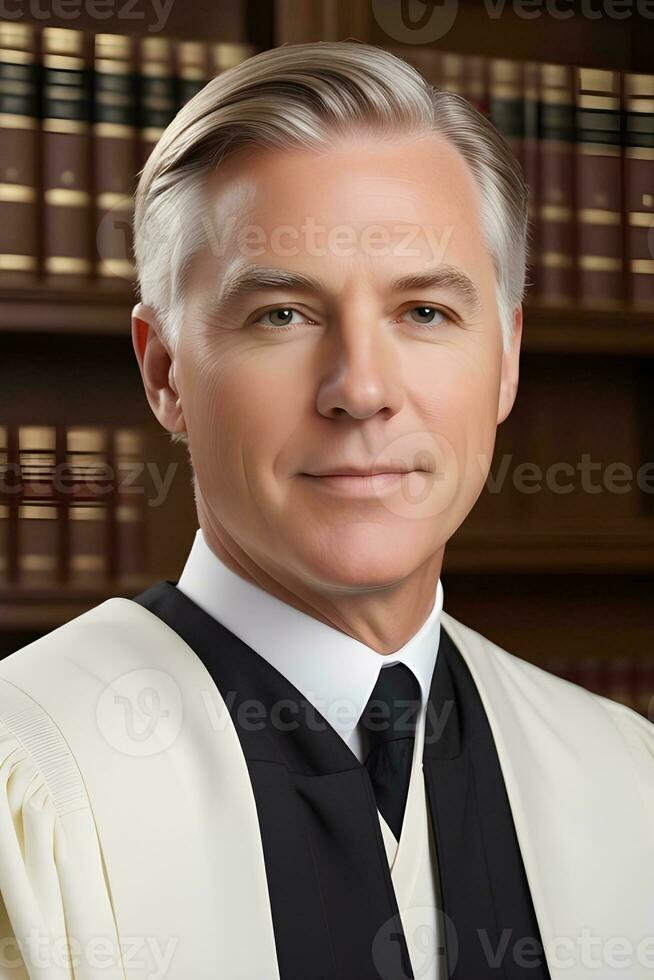 AI generated Portrait of a white male judge, generative AI, background image photo