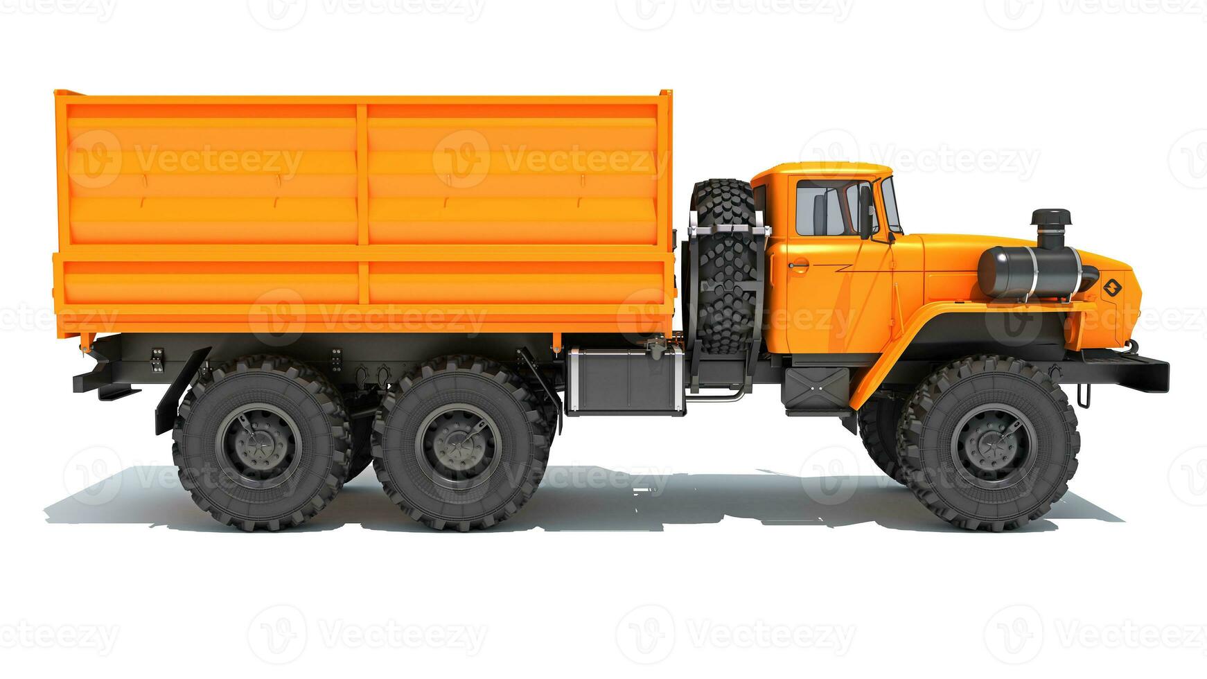 Off Road Truck 6x6 Vehicle 3D Rendering on White Background photo