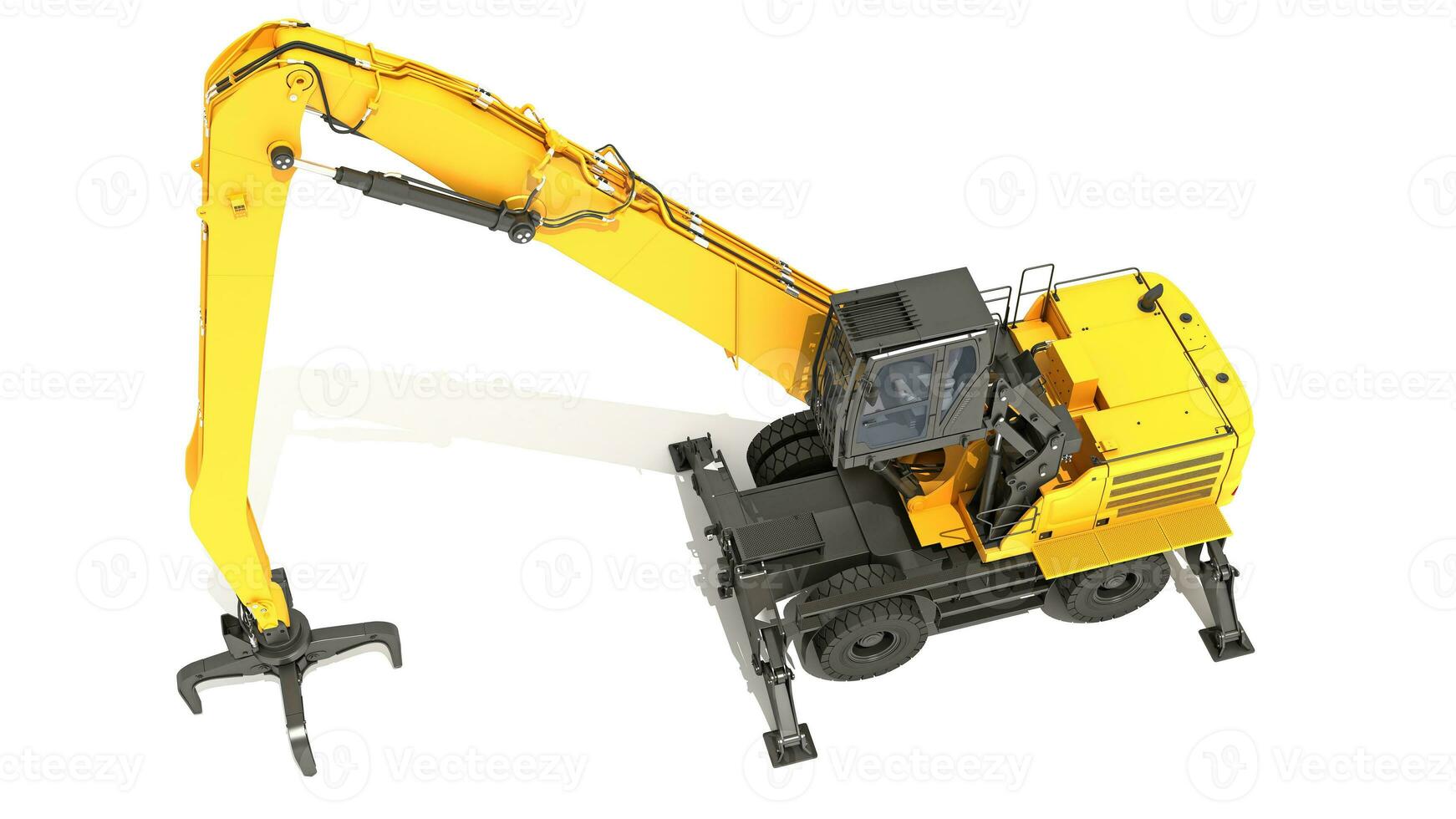 Material Handler heavy construction machinery 3D rendering on white background photo