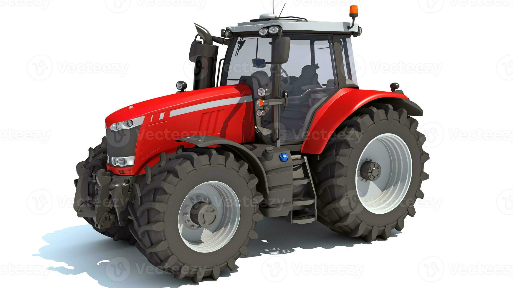 3D rendering of Farm Tractor model on white background photo
