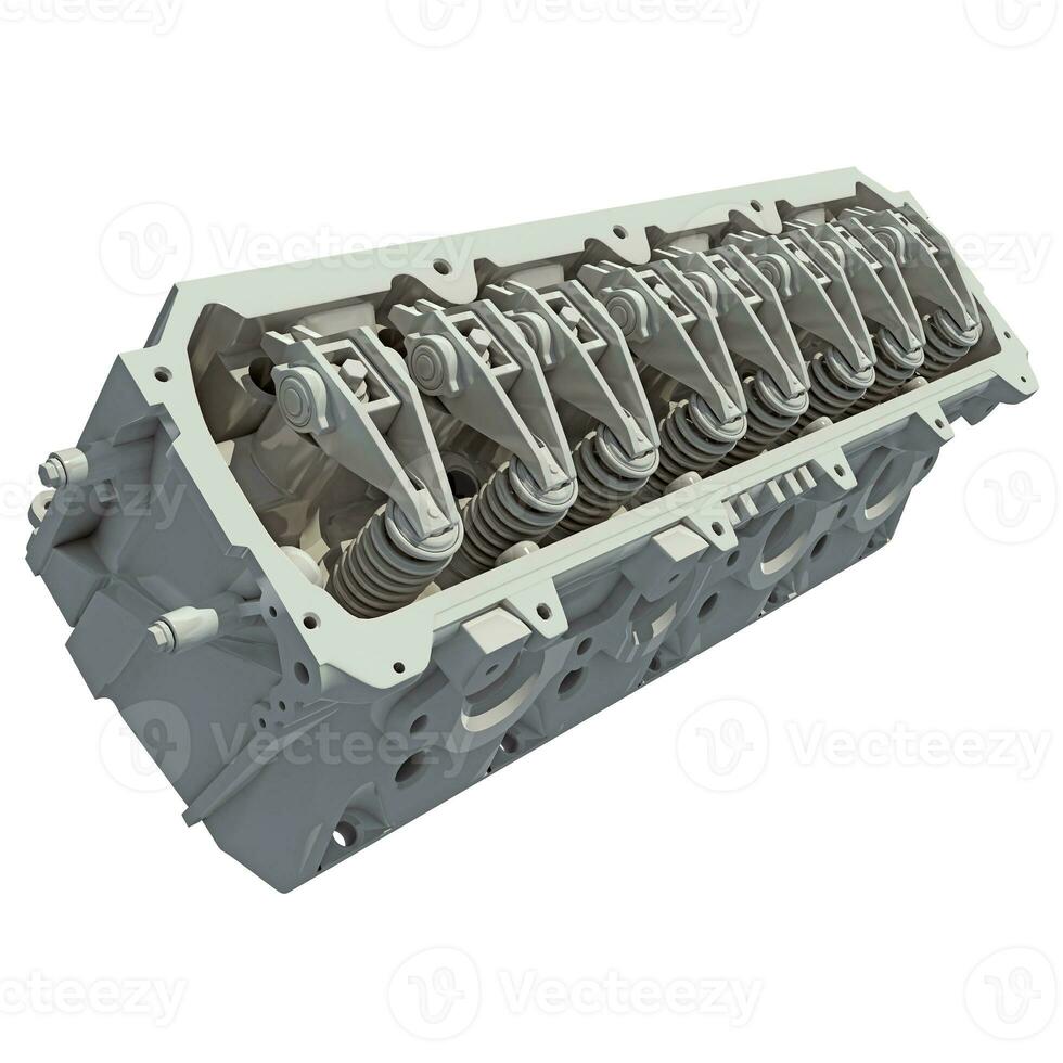 Engine Fuel System 3D rendering on white background photo