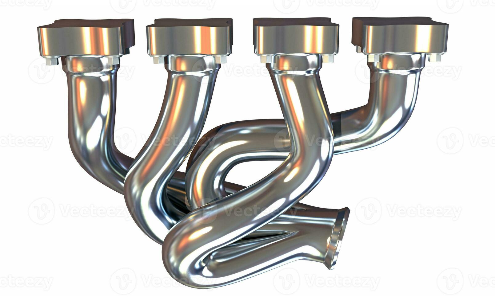 Exhaust Manifold 3D rendering on white background photo