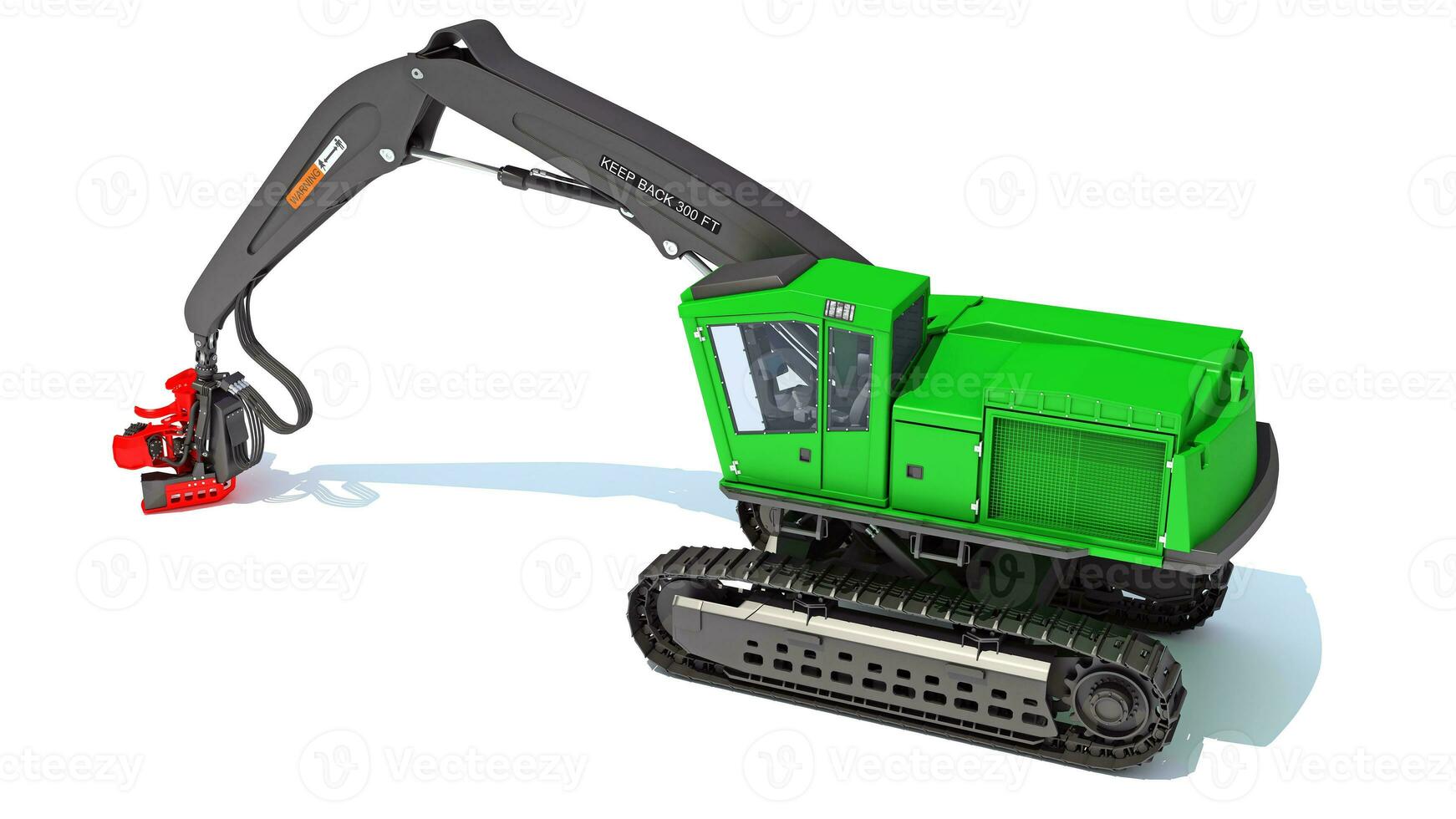 Forest Machine Loader heavy construction machinery 3D rendering on white background photo