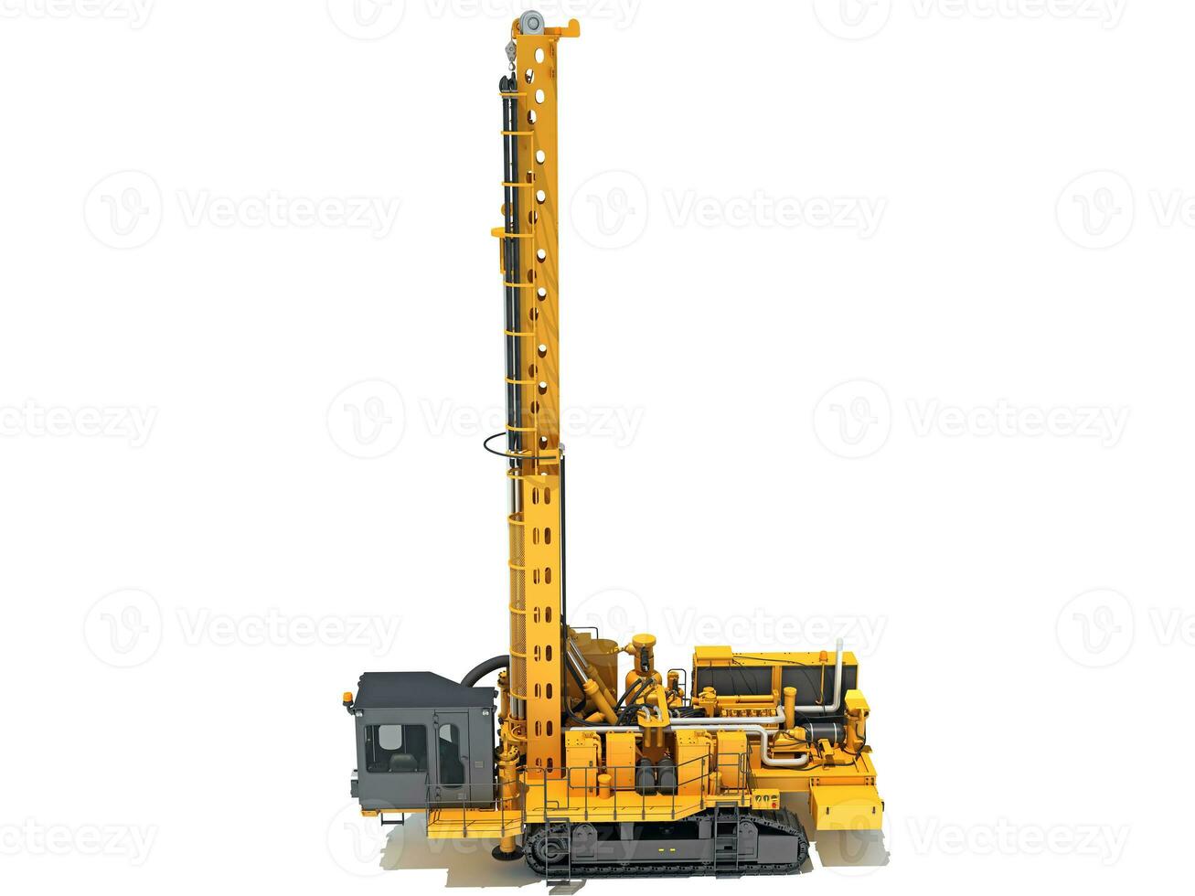 Drilling Rig heavy construction machinery 3D rendering on white background photo