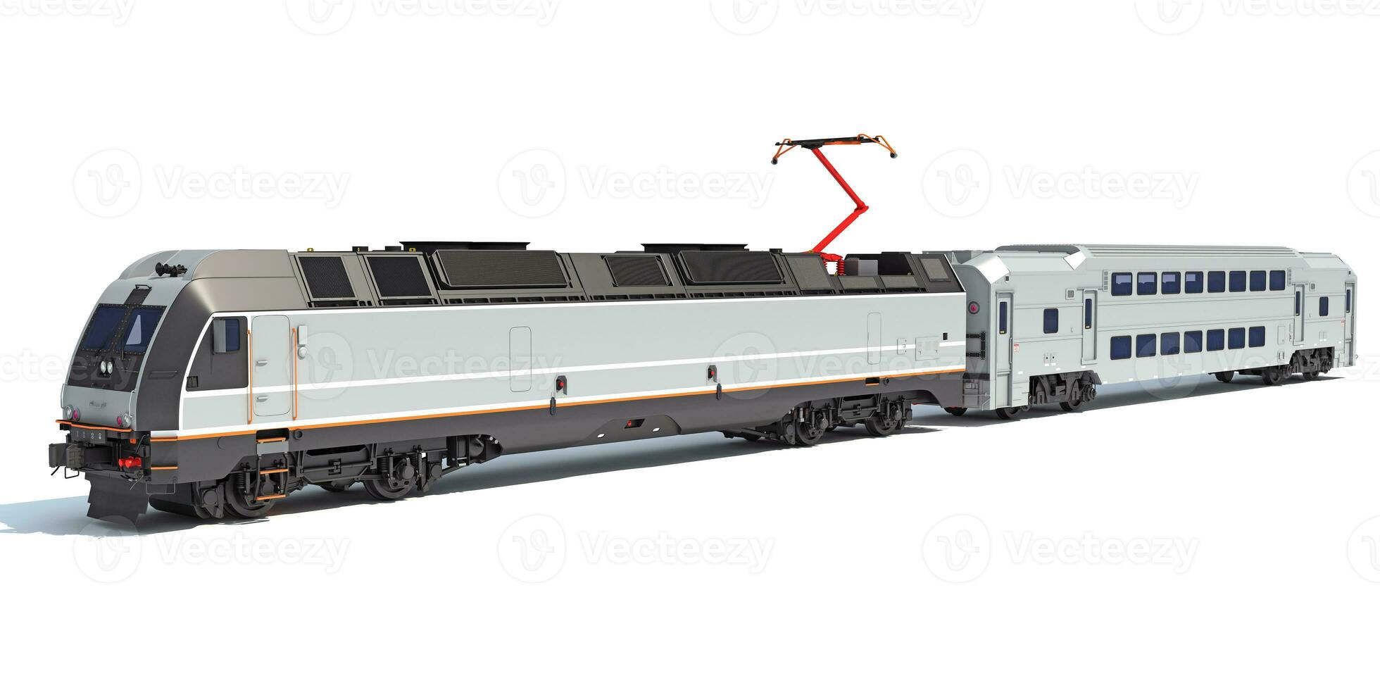 Locomotive train 3D rendering on white background photo