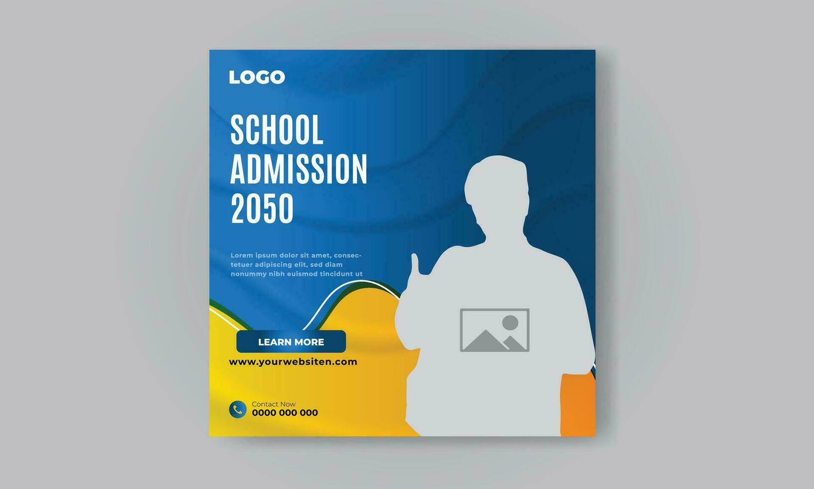 Free vector school admission social media post template