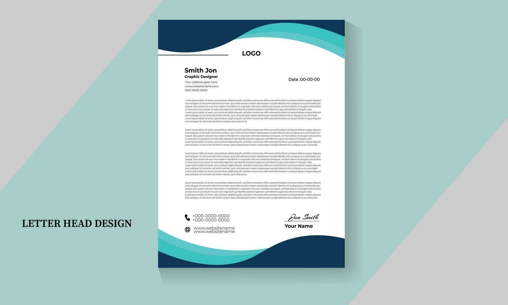 Vector modern company letterhead design template