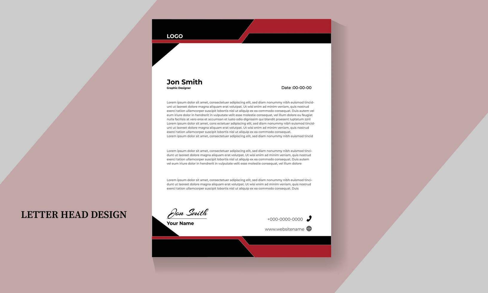 Vector modern company letterhead design template