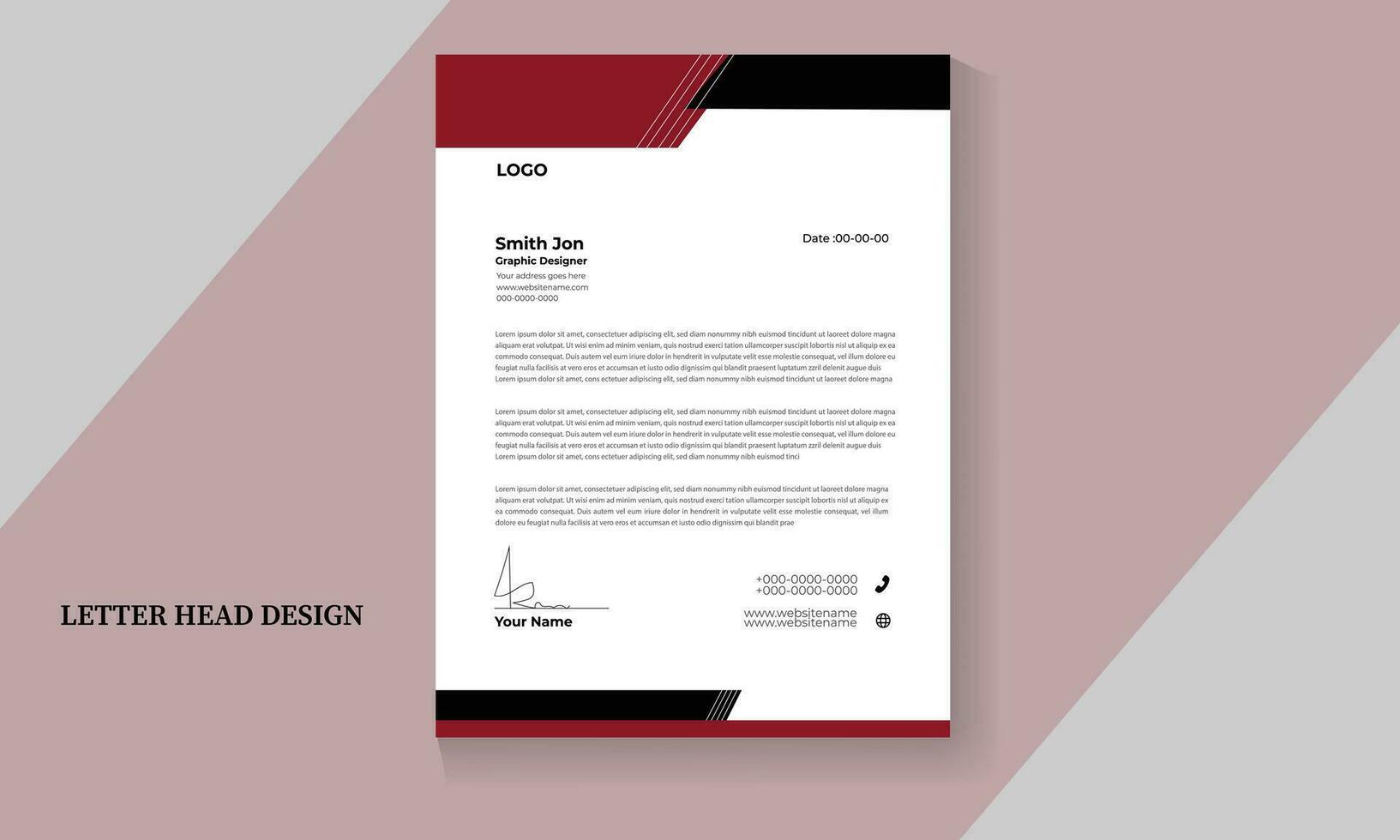 Vector modern company letterhead design template