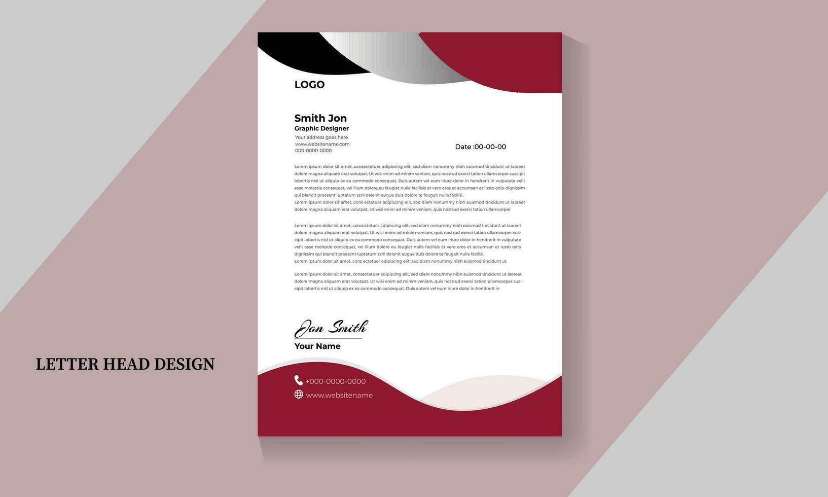 Vector modern company letterhead design template