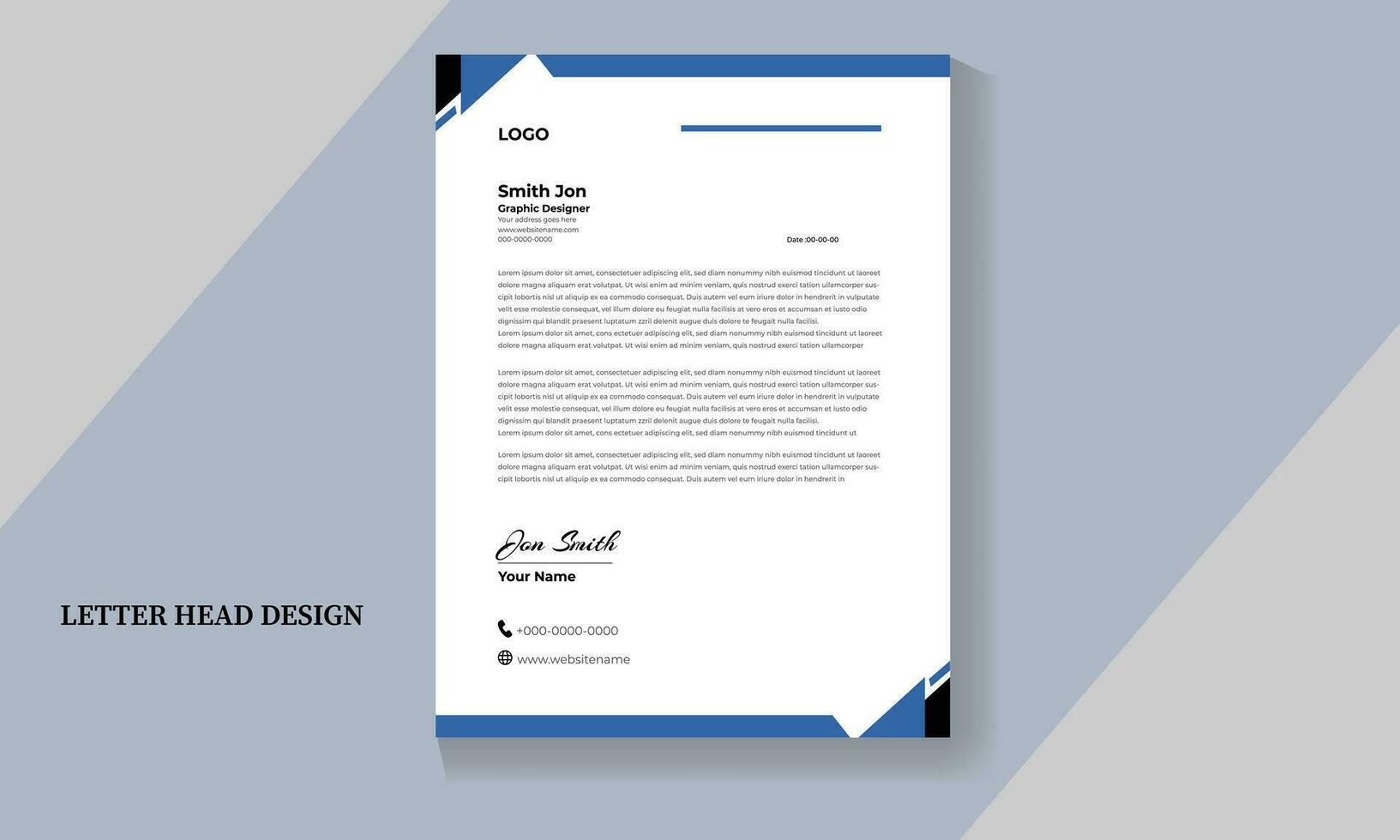 Vector modern company letterhead design template