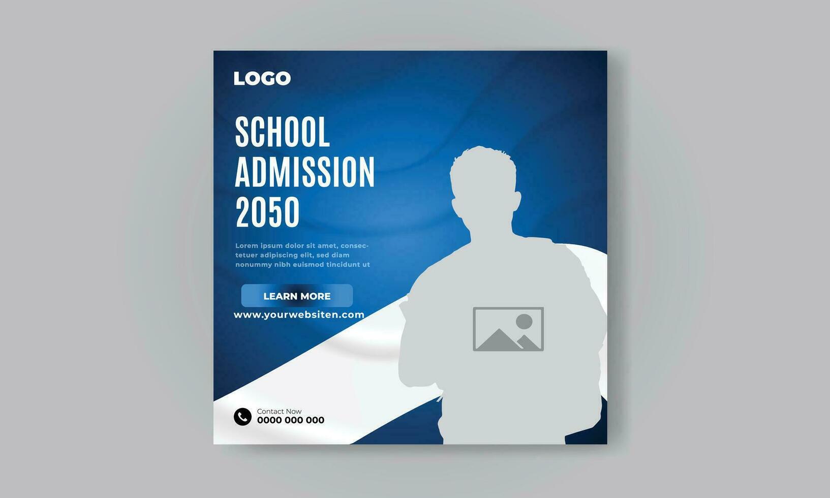 Free vector school admission social media post template