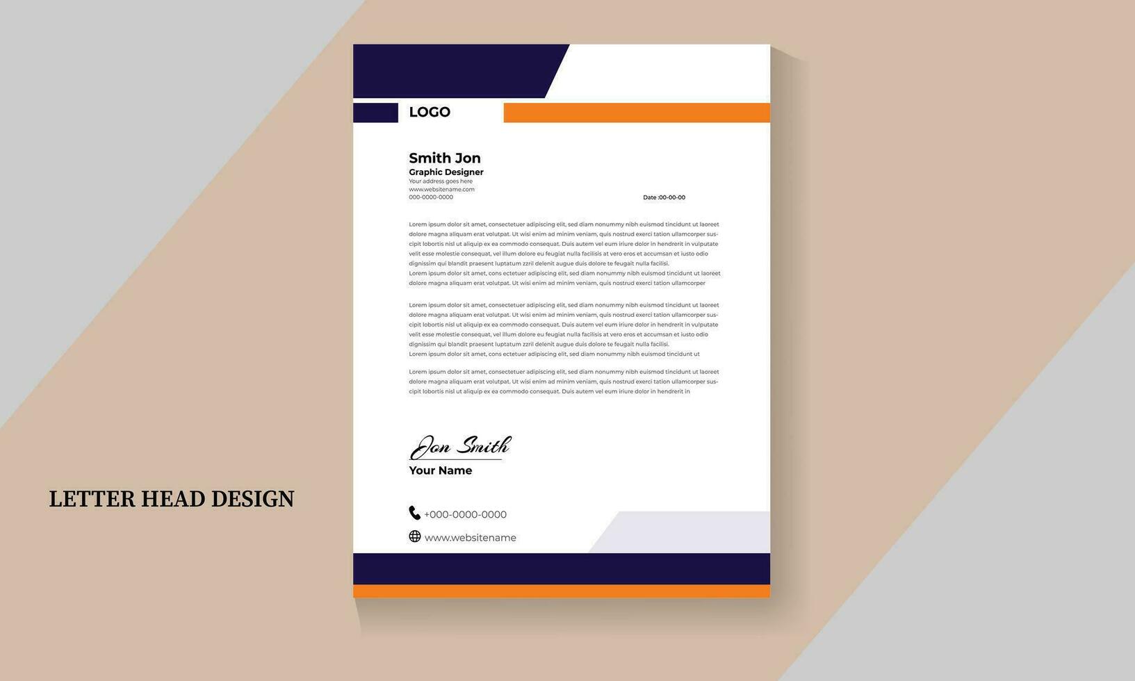 Vector modern company letterhead design template