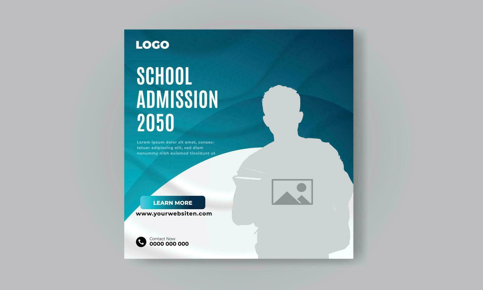 Free vector school admission social media post template