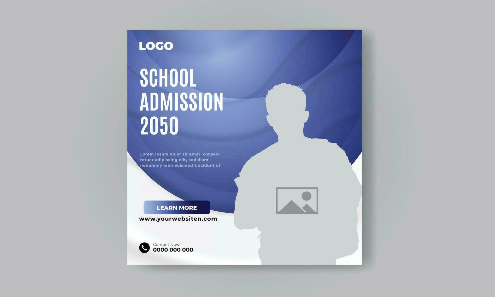 Free vector school admission social media post template