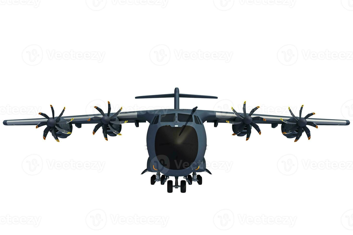 Military Airplane 3D rendering on white background photo