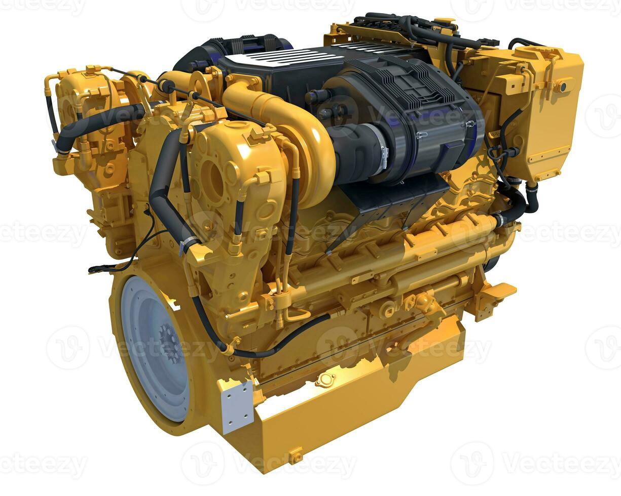 Marine Propulsion Engine for Ships, Yachts and Boats 3D rendering photo