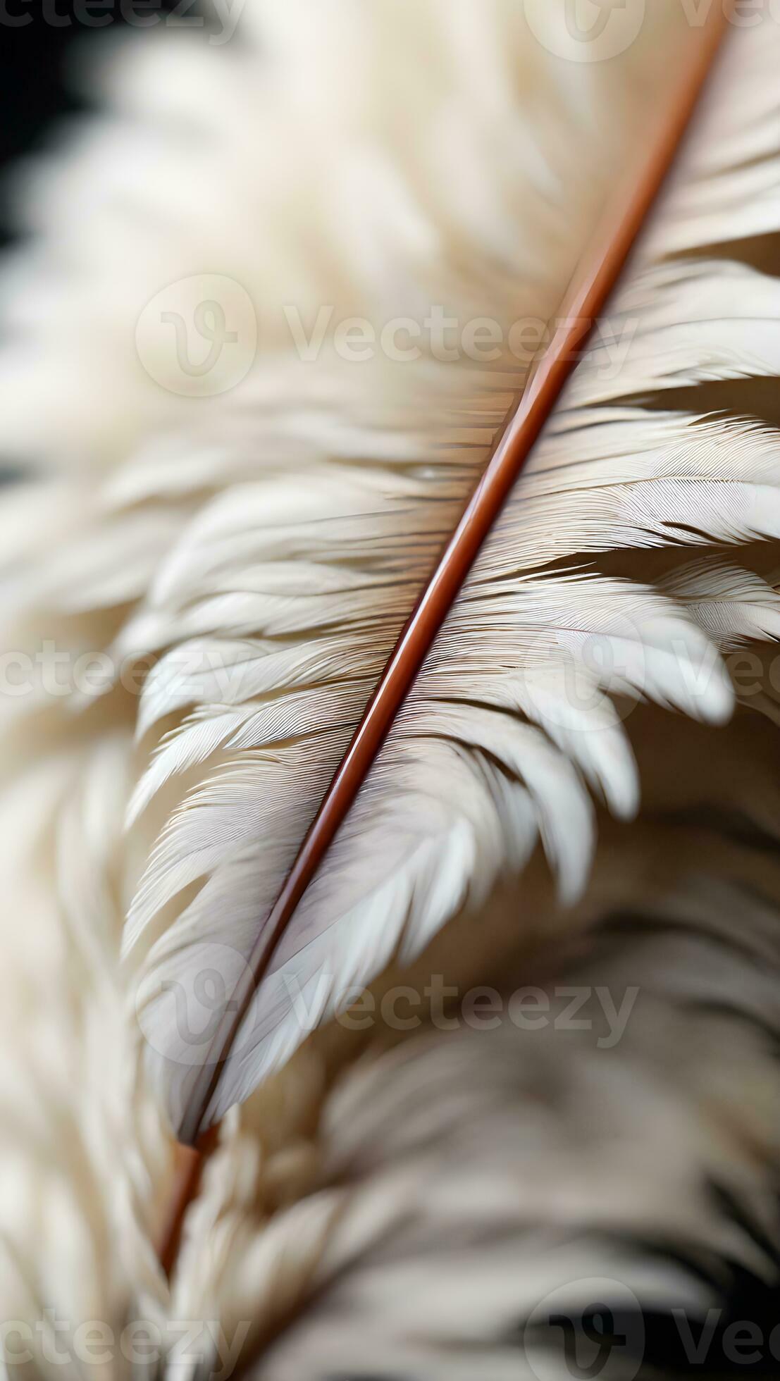 AI generated Closeup of a Feather Quill, Emphasize the fine details of