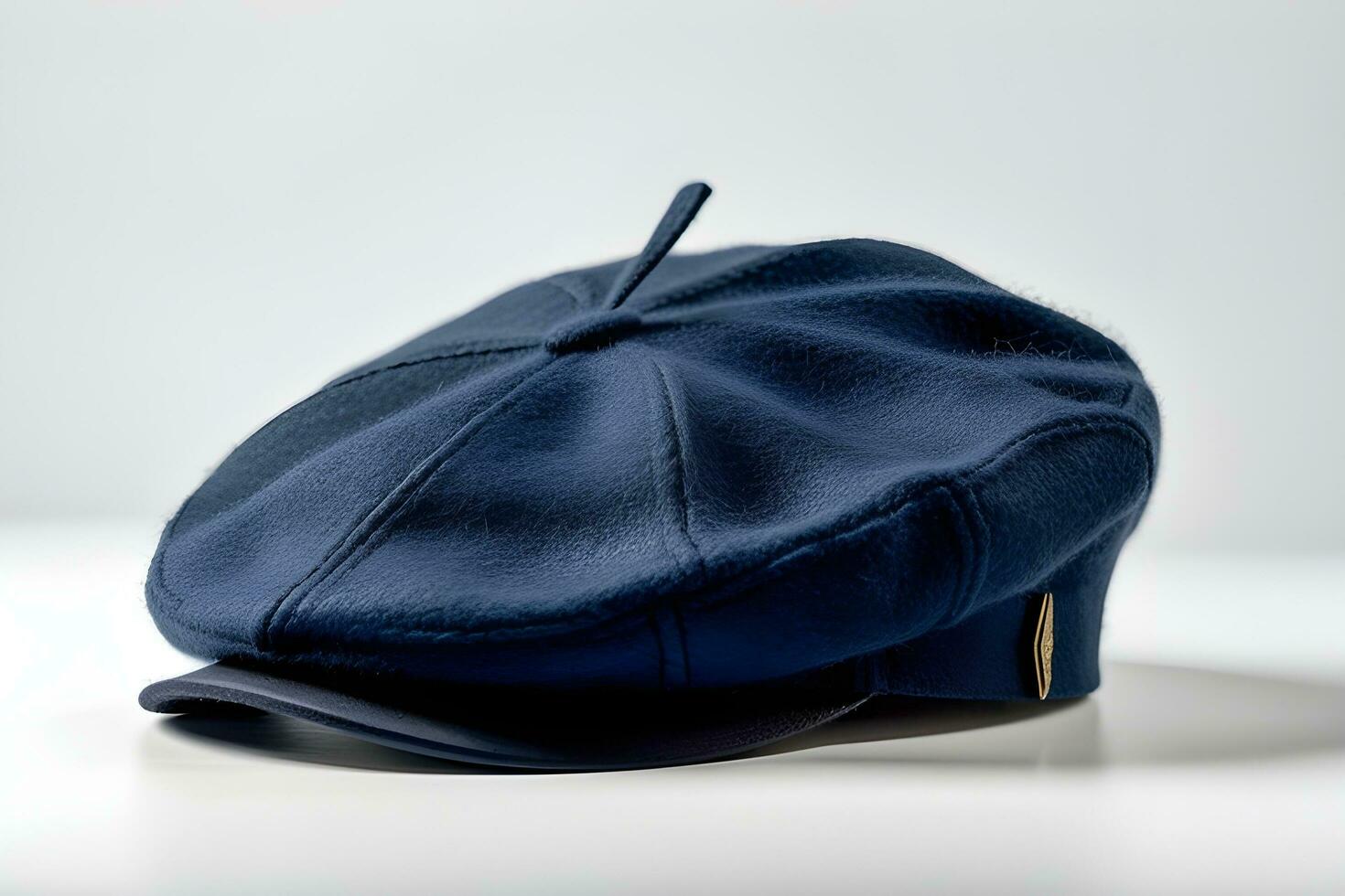 AI generated Portrait of a Beret against white background, A soft, round, flat-crowned hat made of wool or felt, generative AI photo