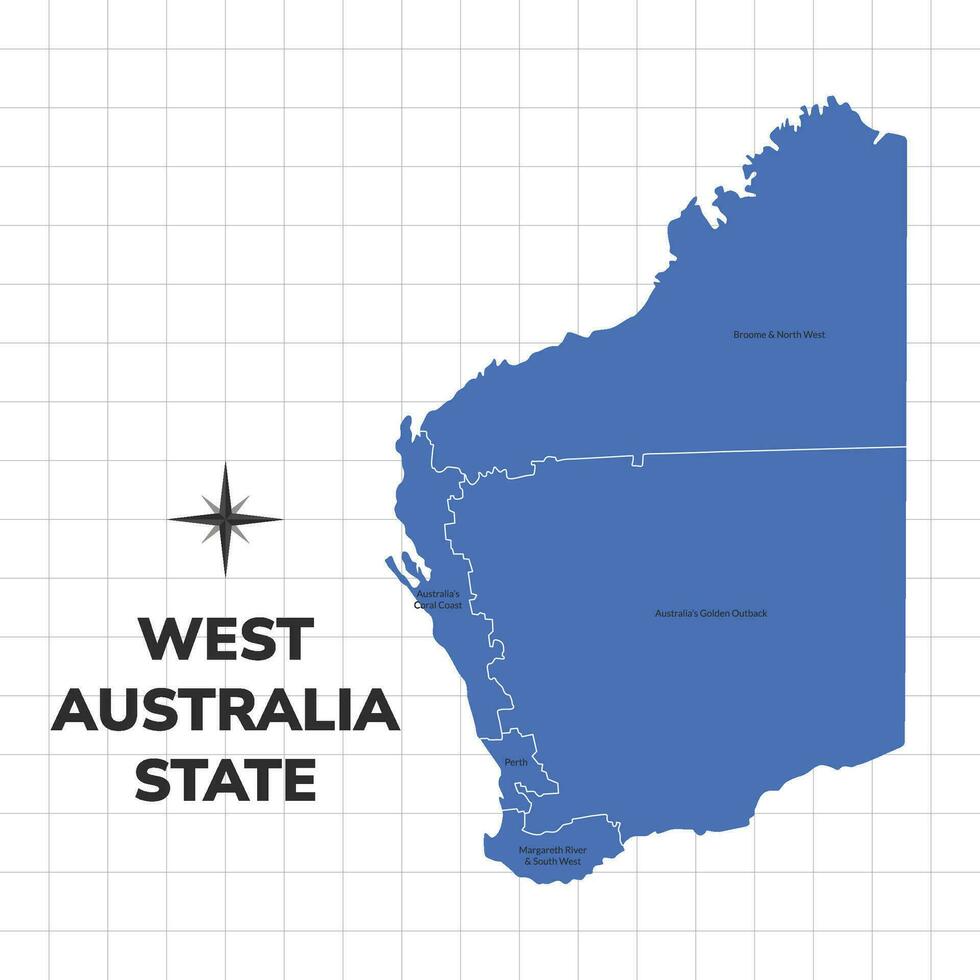 West Australia State map illustration. Map of the state in Australia vector